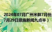 2024年07月广州米胖7月份广州市天气情况如何（2024年07月29日恩施新闻九点半）