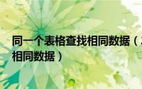 同一个表格查找相同数据（2024年07月29日同一表格查找相同数据）