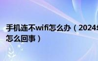 手机连不wifi怎么办（2024年08月05日手机突然连不wifi是怎么回事）