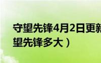 守望先锋4月2日更新（2024年08月06日守望先锋多大）