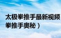 太极拳推手最新视频（2024年08月06日太极拳推手奥秘）