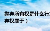 抛弃所有权是什么行为（2024年08月09日抛弃权属于）