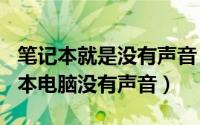 笔记本就是没有声音（2024年08月10日笔记本电脑没有声音）