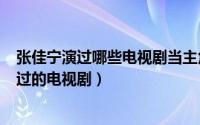 张佳宁演过哪些电视剧当主角（2024年08月10日张佳宁演过的电视剧）