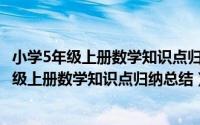 小学5年级上册数学知识点归纳（2024年08月11日小学五年级上册数学知识点归纳总结）