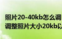 照片20-40kb怎么调（2024年08月12日如何调整照片大小20kb以内）