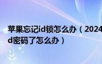 苹果忘记id锁怎么办（2024年08月12日如果苹果手机忘记id密码了怎么办）