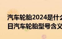 汽车轮胎2024是什么意思（2024年08月13日汽车轮胎型号含义）