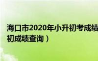 海口市2020年小升初考成绩（2024年08月13日海口市小升初成绩查询）