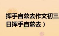 挥手自兹去作文初三600字（2024年08月13日挥手自兹去）