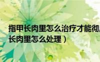 指甲长肉里怎么治疗才能彻底根除（2024年08月17日指甲长肉里怎么处理）