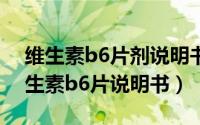 维生素b6片剂说明书（2024年08月17日维生素b6片说明书）