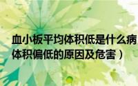 血小板平均体积低是什么病（2024年08月17日平均血小板体积偏低的原因及危害）