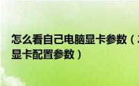 怎么看自己电脑显卡参数（2024年08月18日如何查看电脑显卡配置参数）