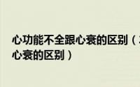 心功能不全跟心衰的区别（2024年08月18日心功能不全与心衰的区别）