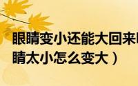 眼睛变小还能大回来吗（2024年08月21日眼睛太小怎么变大）