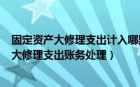 固定资产大修理支出计入哪里（2024年08月21日固定资产大修理支出账务处理）