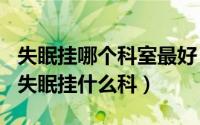 失眠挂哪个科室最好（2024年08月22日严重失眠挂什么科）