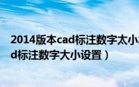 2014版本cad标注数字太小怎么调节（2024年08月22日cad标注数字大小设置）