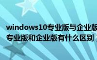 windows10专业版与企业版区别（2024年08月24日win10专业版和企业版有什么区别）