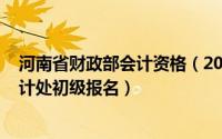 河南省财政部会计资格（2024年08月27日河南省财政厅会计处初级报名）