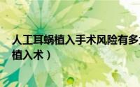 人工耳蜗植入手术风险有多大（2024年08月28日人工耳蜗植入术）