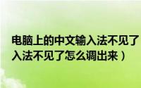 电脑上的中文输入法不见了（2024年08月28日电脑中文输入法不见了怎么调出来）