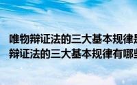 唯物辩证法的三大基本规律是什么?（2024年09月07日唯物辩证法的三大基本规律有哪些）