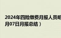 2024年四险缴费月报人员明细过录表哪里下载（2024年09月07日月报总结）