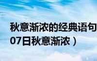 秋意渐浓的经典语句发朋友圈（2024年09月07日秋意渐浓）