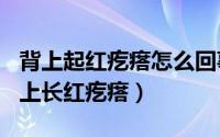 背上起红疙瘩怎么回事（2024年09月07日背上长红疙瘩）