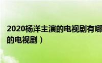 2020杨洋主演的电视剧有哪些（2024年09月08日杨洋演过的电视剧）