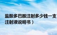 盐酸多巴胺注射多少钱一支（2024年09月08日盐酸多巴胺注射液说明书）