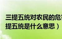 三提五统对农民的危害（2024年09月08日三提五统是什么意思）