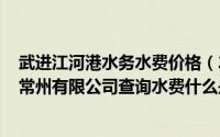 武进江河港水务水费价格（2024年09月12日江河港武水务常州有限公司查询水费什么是户号）