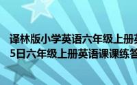 译林版小学英语六年级上册英语课课练答案（2024年09月15日六年级上册英语课课练答案译林版）