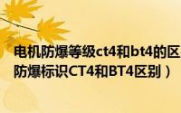 电机防爆等级ct4和bt4的区别（2024年09月15日防爆电机防爆标识CT4和BT4区别）