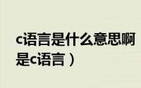 c语言是什么意思啊（2024年09月19日什么是c语言）