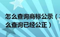 怎么查询商标公示（2024年09月20日商标怎么查询已经公正）