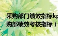 采购部门绩效指标kpi（2024年09月20日采购部绩效考核指标）