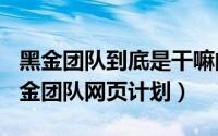 黑金团队到底是干嘛的（2024年09月23日黑金团队网页计划）