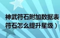 神武符石附加数据表（2024年09月25日神武符石怎么提升星级）