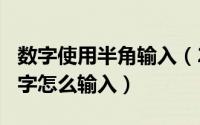 数字使用半角输入（2024年09月30日半角数字怎么输入）