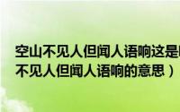 空山不见人但闻人语响这是哪首诗（2024年09月30日空山不见人但闻人语响的意思）