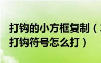 打钩的小方框复制（2024年09月30日方框内打钩符号怎么打）