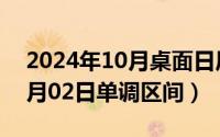 2024年10月桌面日历壁纸最新（2024年10月02日单调区间）