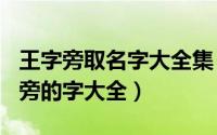 王字旁取名字大全集（2024年10月02日王字旁的字大全）