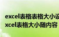 excel表格表格大小设置（2024年10月03日excel表格大小随内容）