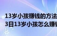 13岁小孩赚钱的方法有哪些?（2024年10月03日13岁小孩怎么赚钱）