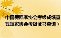 中国舞蹈家协会考级成绩查询入口（2024年10月04日中国舞蹈家协会考级证书查询）